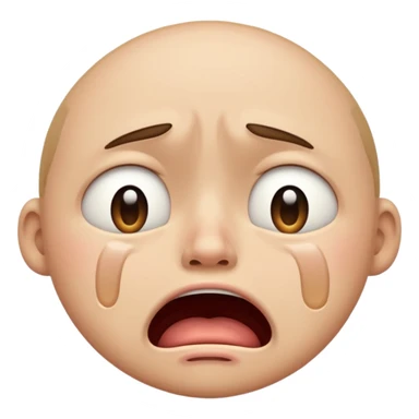 make a super sad face that its crying so hard that his mouth is super wide a normal emoji sticker
