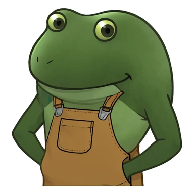 Wreck-It Ralph man with short messy hair, brown overalls, boxy figure with big arms sticker