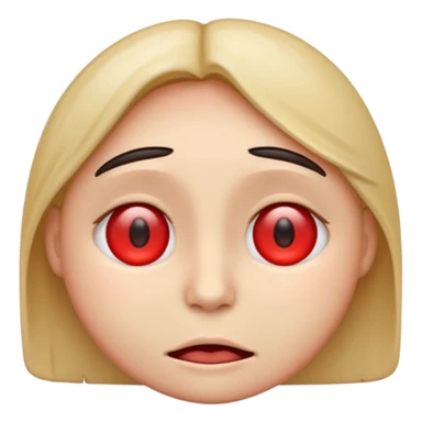 An emoji with red eyes  with tired face! sticker