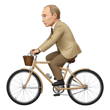 Vladimir Putin riding a bicycle from side view sticker
