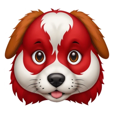 dog with very inked face and red hair sticker