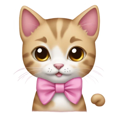 Kitten with pink bow  sticker