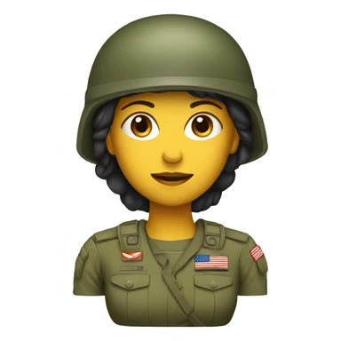 woman with military helmet sticker