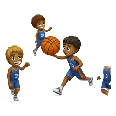 boys playing basketball together sticker