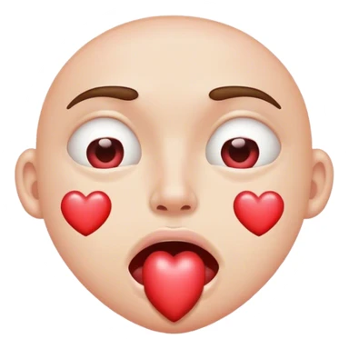 Heart eye face with drooling beside the mouth  sticker