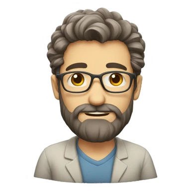Profesor con pelo moreno, barba  sticker