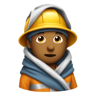 construction man wrapped in a blanket cold sticker