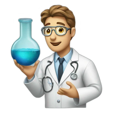 A scientist searching sticker