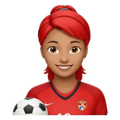 woman soccer player with red jersey sticker