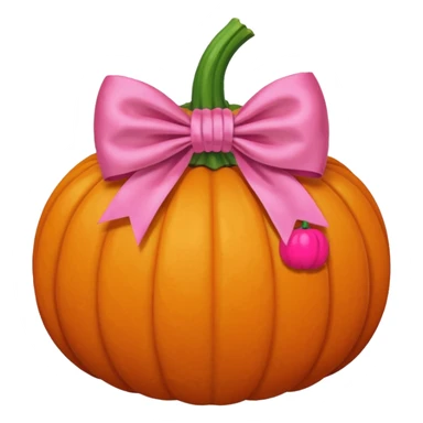 Pumpkin with a pink bow sticker