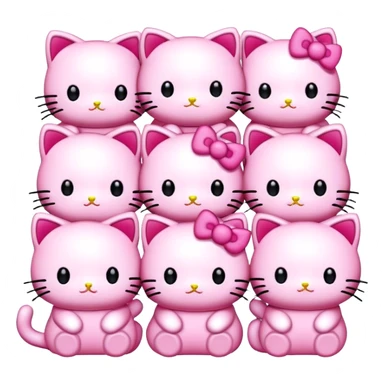 cute pink kawaii hello kitties sticker