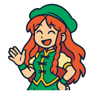 Hong Meiling smiling in vibrant toon style sticker