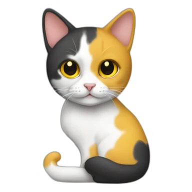 Cat tricolor with yellow spot sticker