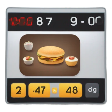 A digital screen showing calorie count. sticker