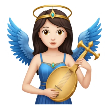 Muse of inspiration with wings and a lyre in her hand sticker