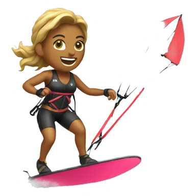woman kitesurfing sticker