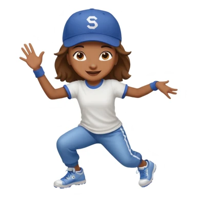 create a hiphop dance girl emoji sticker