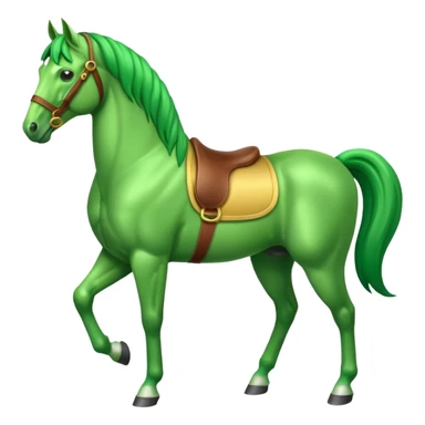 Green horse standing sticker