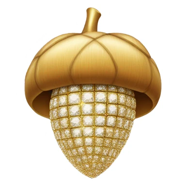 sparkling diamond Acorn, gold stem sticker