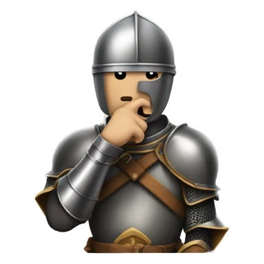 knight holding finger over mouth shushing people  sticker