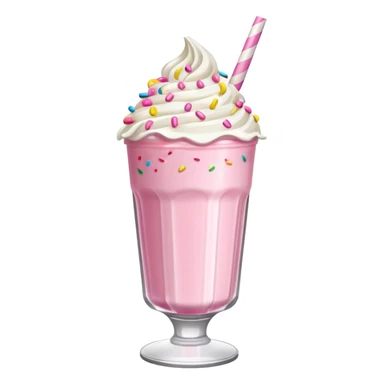 pink milkshake with whipped cream and sprinkles  sticker