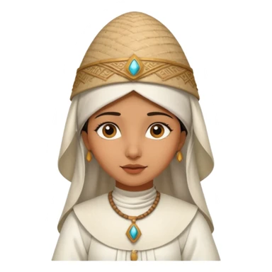 ancient arab girl with conical hat, white sticker