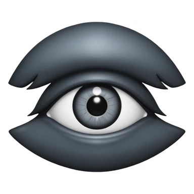 Minimal emoji, gothic futuristic eye, cold grey sclera, the pupil is fully replaced by a solid black number 8 eight, occult cyber aesthetic, sharp clean lines, flat emoji design, centered, transparent background sticker