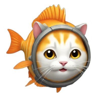 fish wearing cat costume sticker
