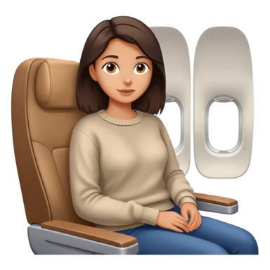 Casual brunette on airplane seat sticker