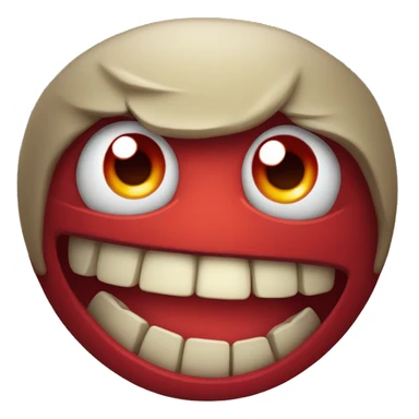 a spooky smile and some red stuff on the teeth and the eyes red. sticker