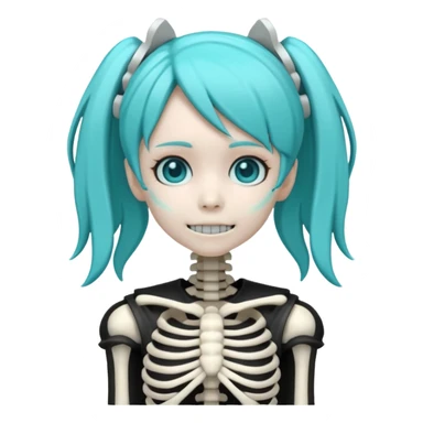 Hatsune miku skeleton sticker