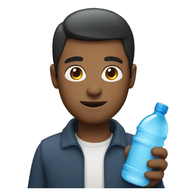 man with a water bottle in hand sticker
