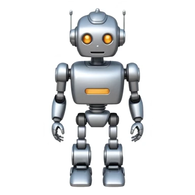 silver robot walking sticker
