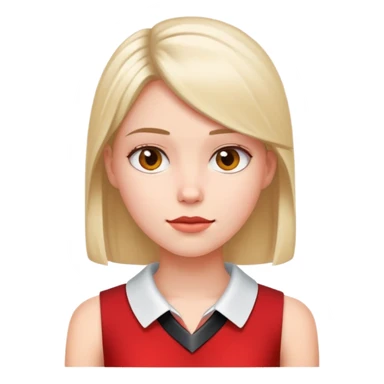 red sleeveless top with a darker collar on a girl sticker