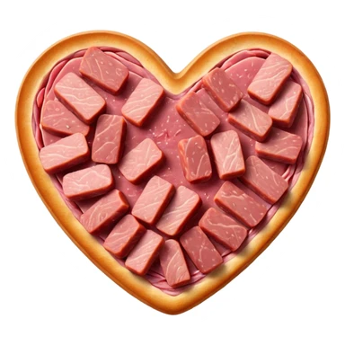 Heart emoji made of spam meat sticker