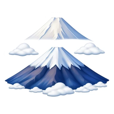Cinematic Realistic Mount Fuji Landscape Emoji, depicted with the iconic snow-capped peak set against a serene sky rendered with lifelike textures and breathtaking, natural lighting. sticker