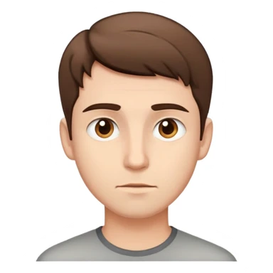 man with short brown hair, neutral expression sticker