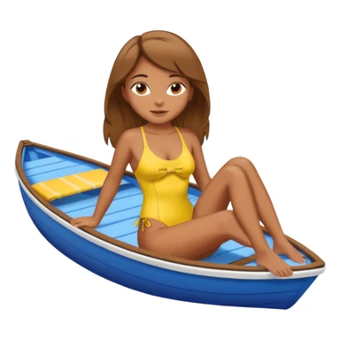 Girl sunbathing on a boat  sticker