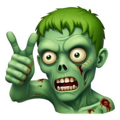 zombie with green skin giving thumbs down sticker
