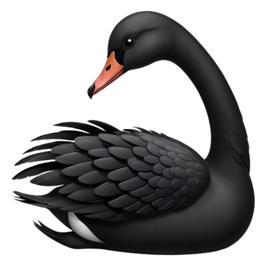 A black colour swan facing towards right side sticker