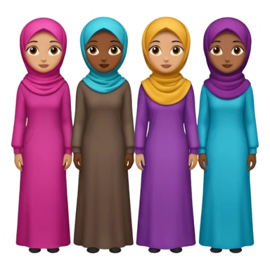 Hijabi girls with no face sticker