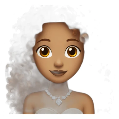 Mixed girl /curly long hair, brown dark cinnamon color/ with dark brown eyes / with a diamond dress sticker
