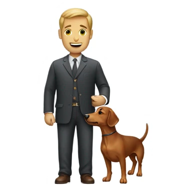 Man with a dachshund dog sticker