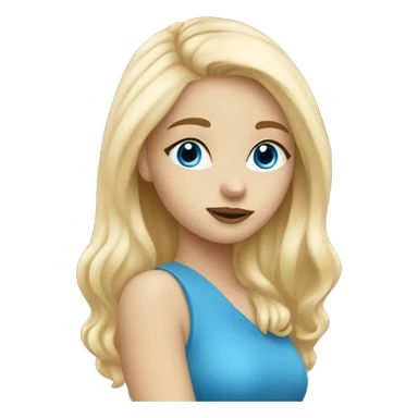 blonde girl with blue eyes giving kisses  sticker
