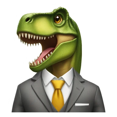 T rex with a suit sticker