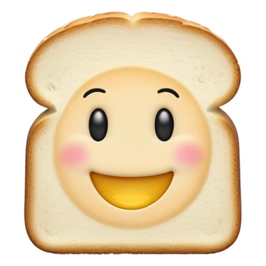 Slice of white bread with a smiley face, Bimbo bread sticker