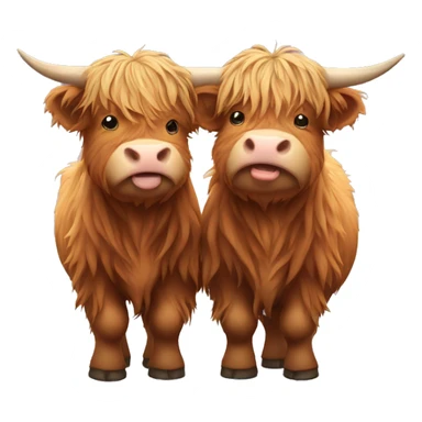 highland cows hugging sticker