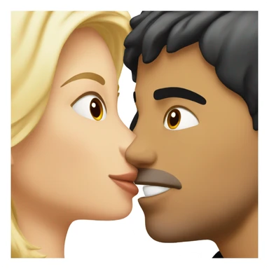 blonde girl kissing black haired man sticker