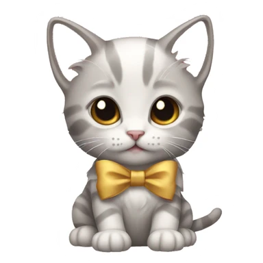 Kitten with a bow sticker