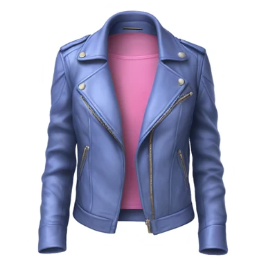Realistic isolated periwinkle leather jacket with pink silk tank top underneath.  sticker
